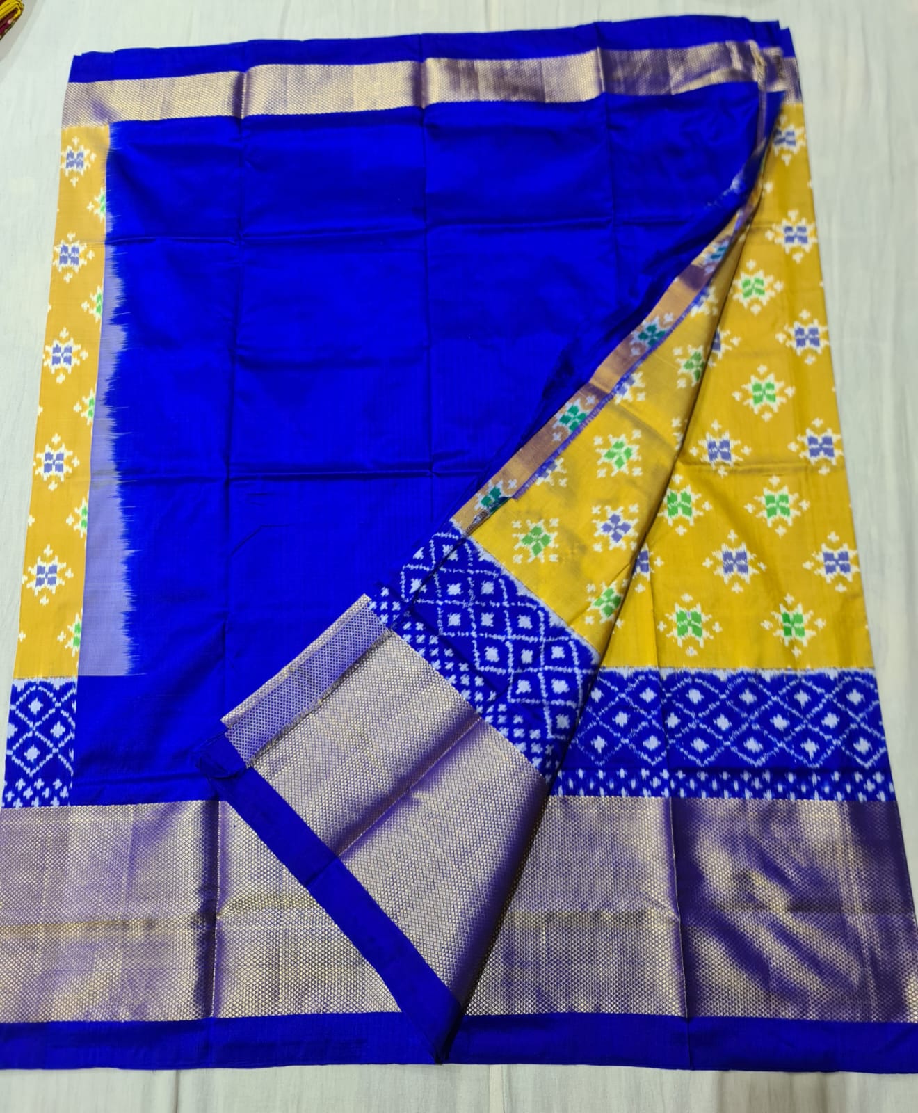 Pattu Half Saree Pochampalli Lehenga Choli