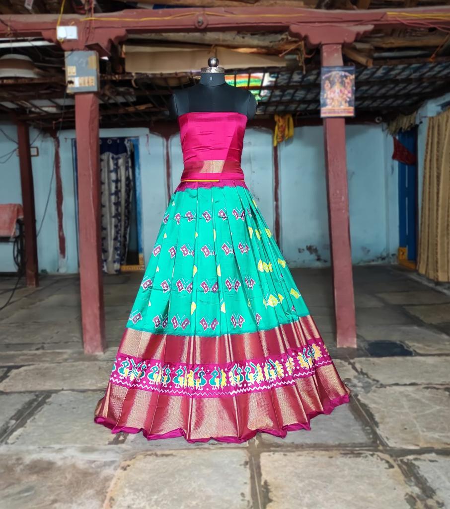 Silk Wedding Wear Pochampally Ikkat Lehengas at Rs 6200 in Pochampalle |  ID: 20237032197
